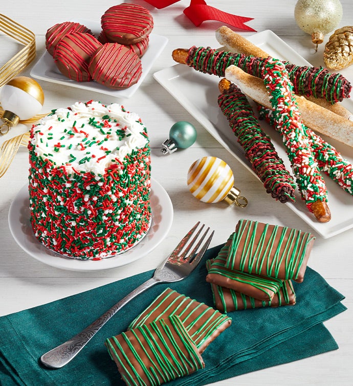 Holiday Cake & Chocolate Dipped Treats